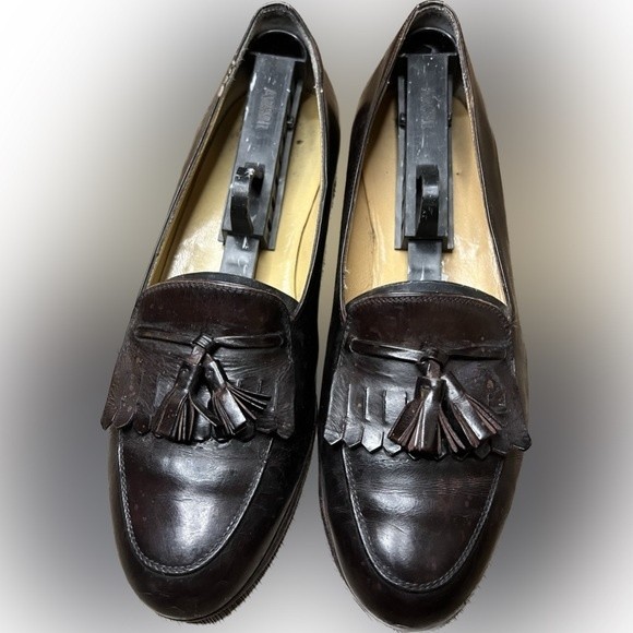 Vintage Salvatore Ferragamo Men’s Shoes Leather Loafer Brown w/ Tassle Size 8.5 - Picture 1 of 12
